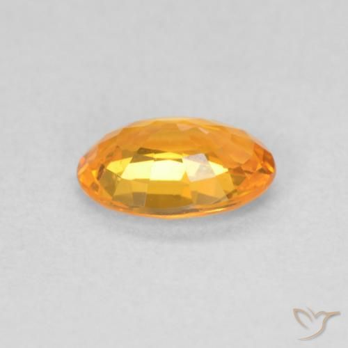 Zafiro Naranja claro natural de 0.61 ct, Ovalada, VVS-VS