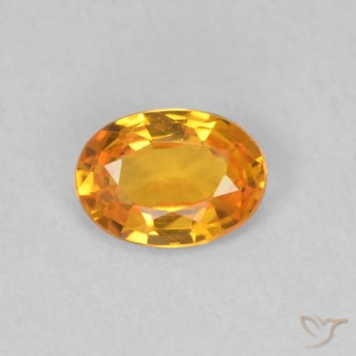 0.54ct Natural Naranja claro Zafiro, Ovalada, VVS-VS