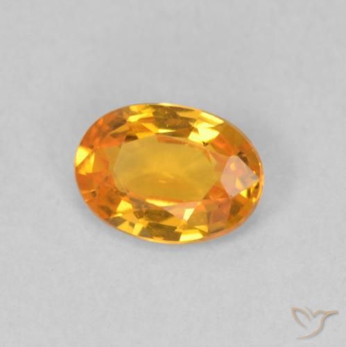 Zafiro Naranja claro natural de 0.54 ct, Ovalada, VVS-VS