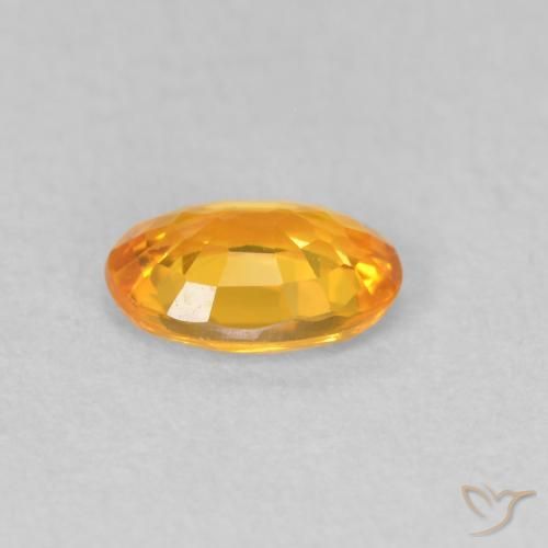 Zafiro Naranja claro natural de 0.54 ct, Ovalada, VVS-VS