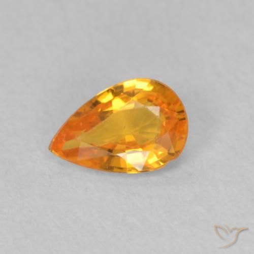 0.43ct Natural Naranja claro Zafiro, En forma de pera, VVS-VS