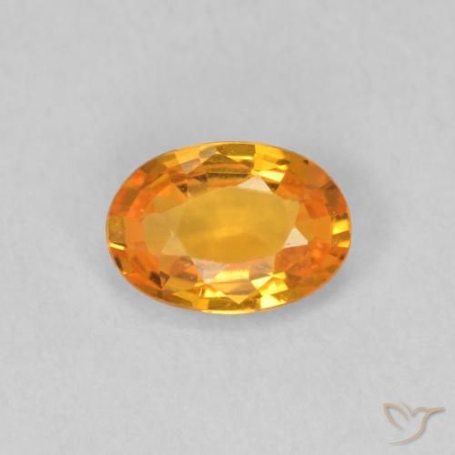 0.51ct Natural Naranja claro Zafiro, Ovalada, VVS-VS