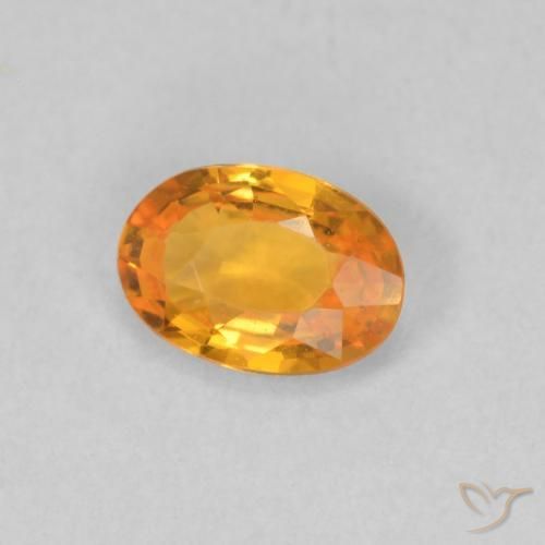 Zafiro Naranja claro natural de 0.51 ct, Ovalada, VVS-VS