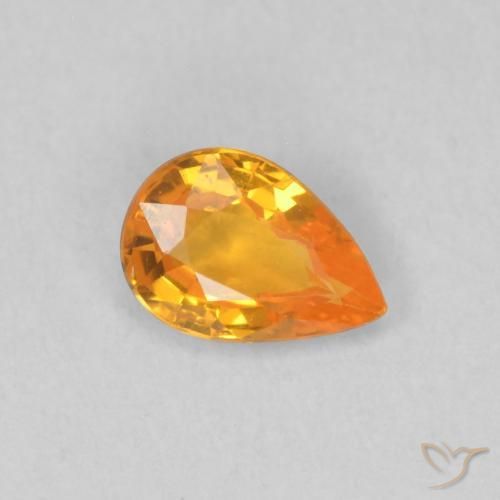 0.48ct Natural Naranja claro Zafiro, En forma de pera, VVS-VS