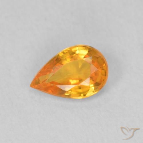 0.47ct Natural Naranja claro Zafiro, En forma de pera, VVS-VS