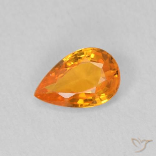 0.47ct Natural Naranja claro Zafiro, En forma de pera, VVS-VS