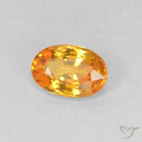 Zafiro Naranja claro natural de 0.58 ct, Ovalada, VVS-VS