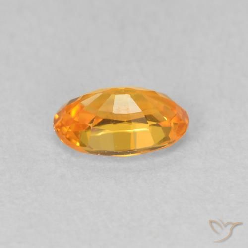 Zafiro Naranja claro natural de 0.58 ct, Ovalada, VVS-VS