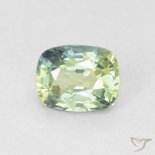 0.74ct Natural Verde salvia muy claro Zafiro, Forma Cojín, VVS-VS