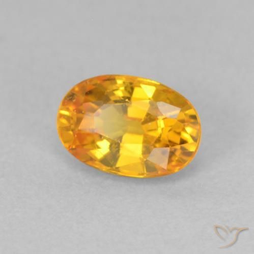 Zafiro Naranja claro natural de 0.71 ct, Ovalada, VVS-VS