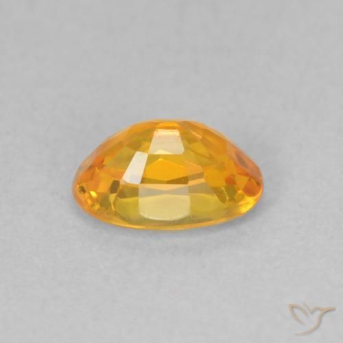 Zafiro Naranja claro natural de 0.71 ct, Ovalada, VVS-VS