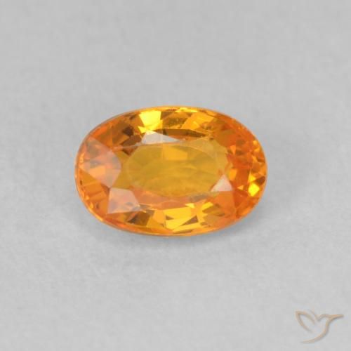0.70ct Natural Naranja claro Zafiro, Ovalada, VVS-VS