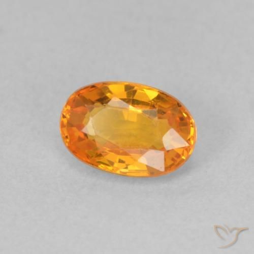 Zafiro Naranja claro natural de 0.70 ct, Ovalada, VVS-VS