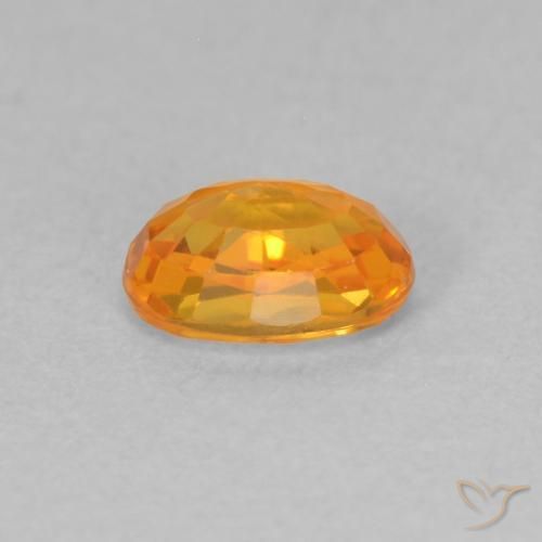 Zafiro Naranja claro natural de 0.70 ct, Ovalada, VVS-VS