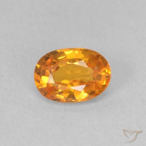 0.57ct Natural Naranja claro Zafiro, Ovalada, VVS-VS