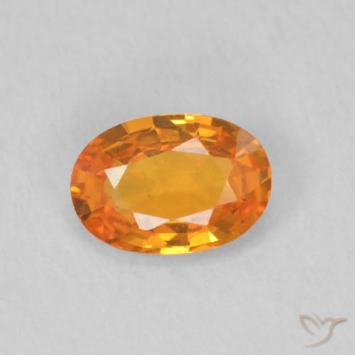 0.58ct Natural Naranja medio Zafiro, Ovalada, VVS