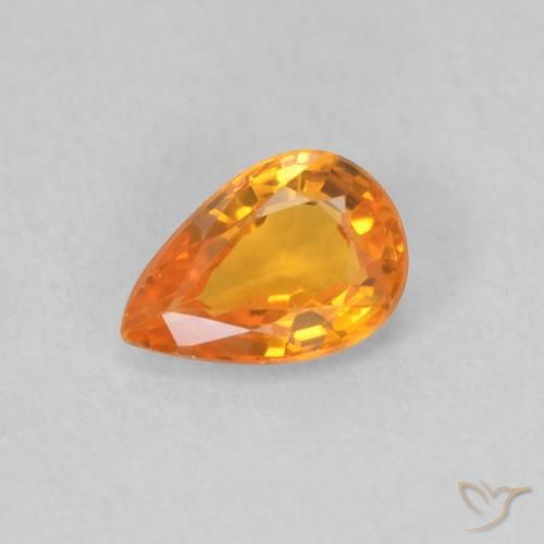 0.50ct Natural Naranja claro Zafiro, En forma de pera, VVS, Photo A