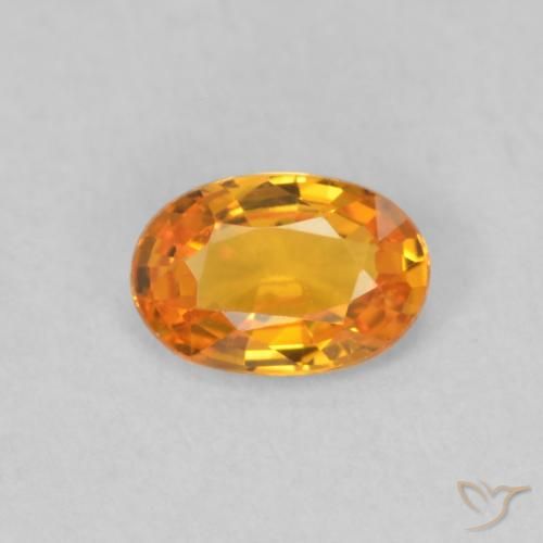 0.51ct Natural Naranja claro Zafiro, Ovalada, VVS