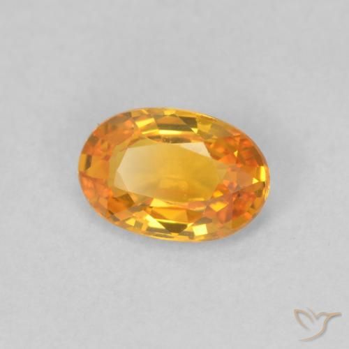 Zafiro Naranja claro natural de 0.51 ct, Ovalada, VVS