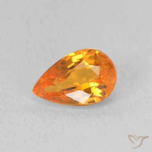 0.58ct Natural Naranja claro Zafiro, En forma de pera, VVS