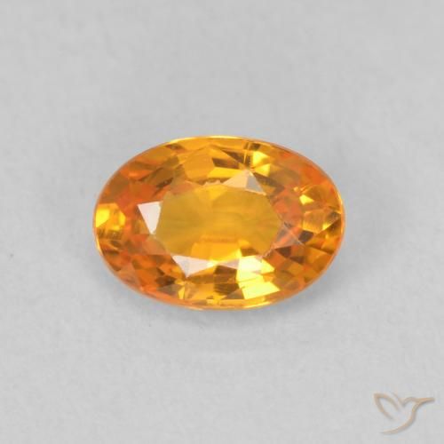 0.66ct Natural Naranja claro Zafiro, Ovalada, VVS