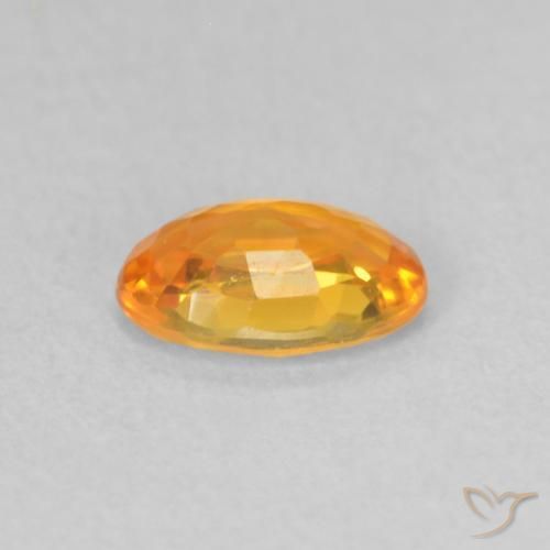 Zafiro Naranja claro natural de 0.55 ct, Ovalada, VVS