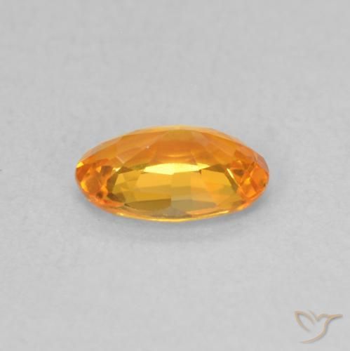 Zafiro Naranja claro natural de 0.53 ct, Ovalada, VVS