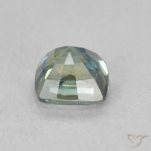 Zafiro Verde amarillento natural de 0.75 ct, Forma Cojín, VVS-VS