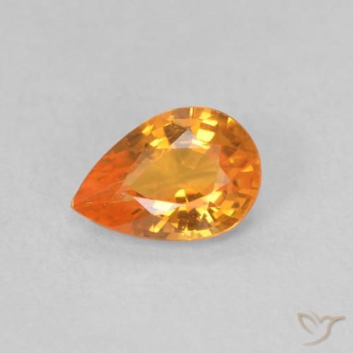 0.52ct Natural Naranja claro Zafiro, En forma de pera, VVS