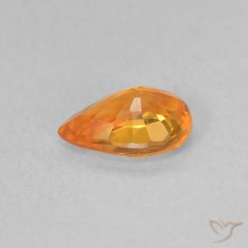 Zafiro Naranja claro natural de 0.52 ct, En forma de pera, VVS