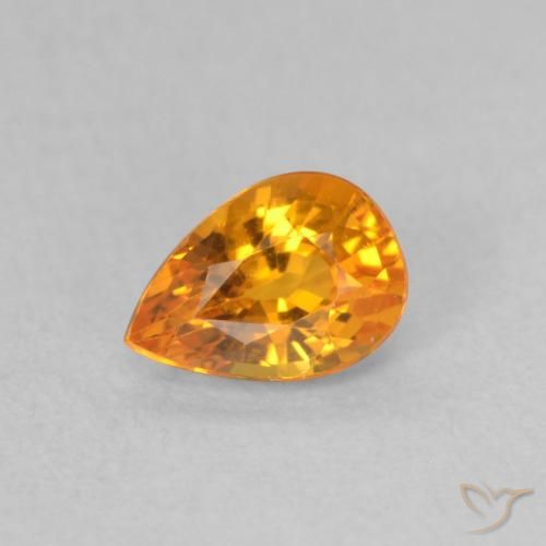 0.58ct Natural Naranja claro Zafiro, En forma de pera, VVS