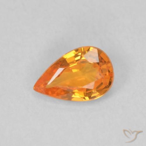 0.48ct Natural Naranja claro Zafiro, En forma de pera, VVS
