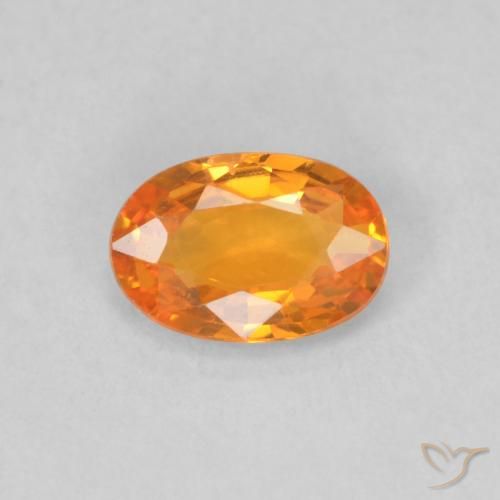 0.52ct Natural Naranja albaricoque Zafiro, Ovalada, VVS