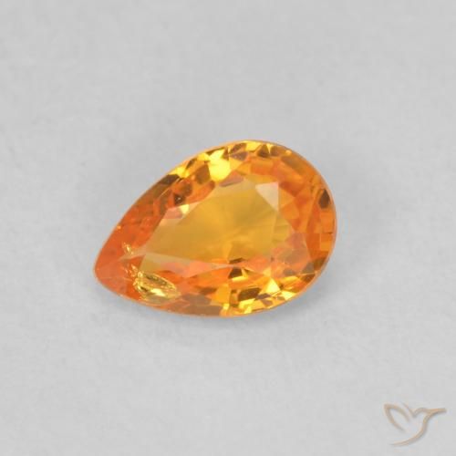 0.51ct Natural Naranja albaricoque Zafiro, En forma de pera, VS