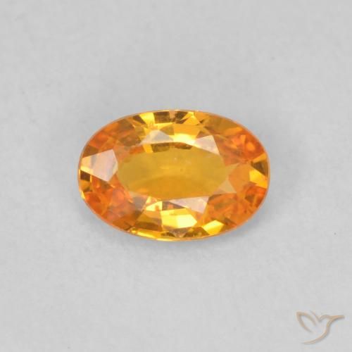0.49ct Natural Naranja albaricoque Zafiro, Ovalada, VS