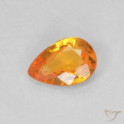 0.44ct Natural Naranja albaricoque Zafiro, En forma de pera, VS