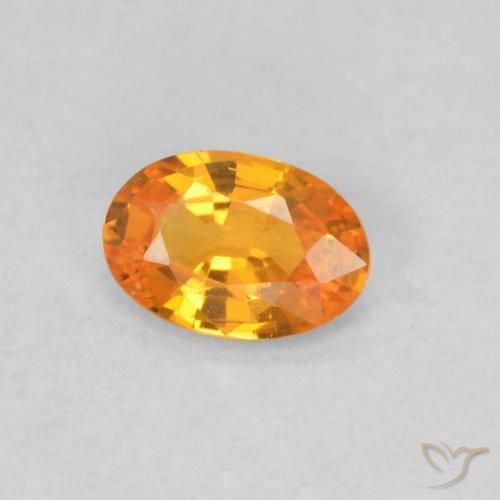 Zafiro Naranja claro natural de 0.47 ct, Ovalada, VS