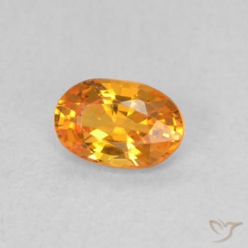 Zafiro Naranja claro natural de 0.52 ct, Ovalada, VVS-VS