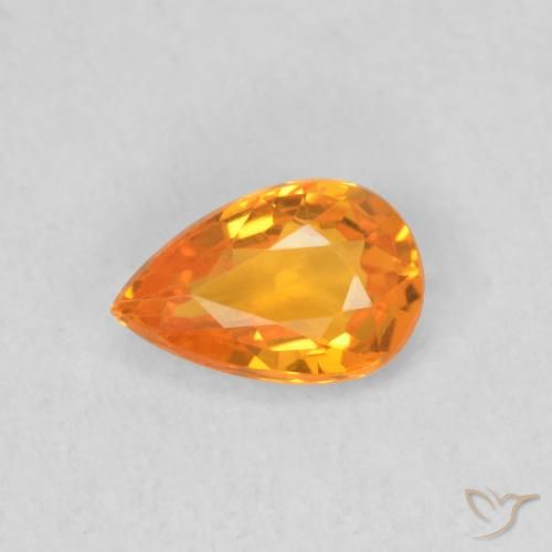 0.52ct Natural Naranja claro Zafiro, En forma de pera, VVS-VS