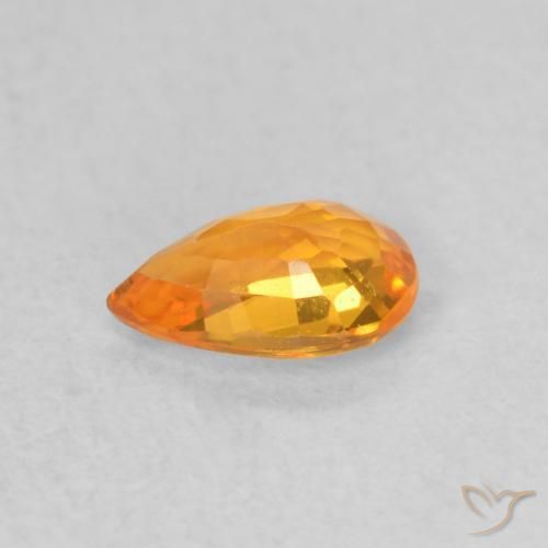 Zafiro Naranja claro natural de 0.52 ct, En forma de pera, VVS-VS