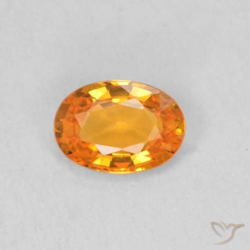 0.46ct Natural Naranja claro Zafiro, Ovalada, VVS-VS