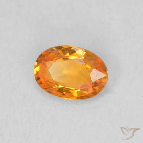Zafiro Naranja claro natural de 0.46 ct, Ovalada, VVS-VS