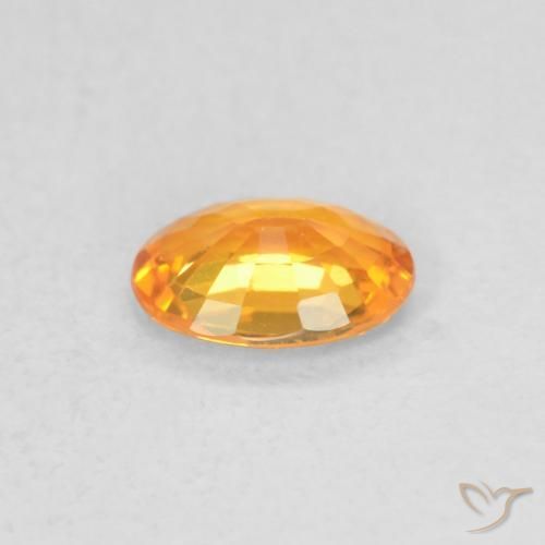 Zafiro Naranja claro natural de 0.46 ct, Ovalada, VVS-VS