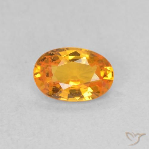 0.53ct Natural Naranja claro Zafiro, Ovalada, VVS-VS
