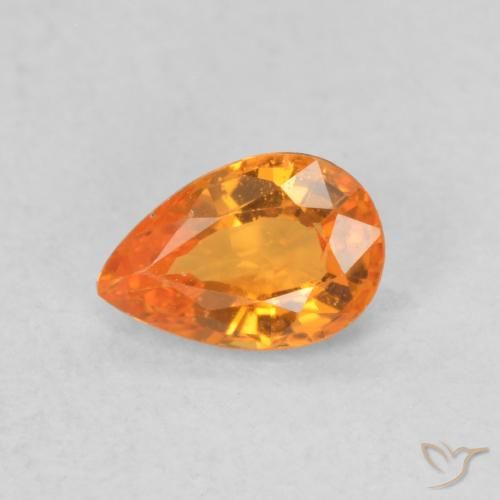 0.56ct Natural Naranja claro Zafiro, En forma de pera, VVS-VS