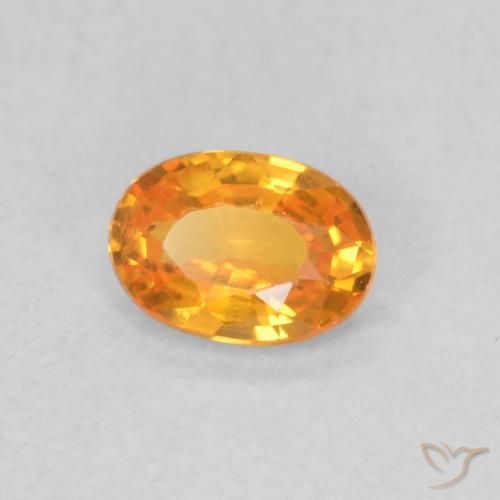 Zafiro Naranja claro natural de 0.55 ct, Ovalada, VVS-VS