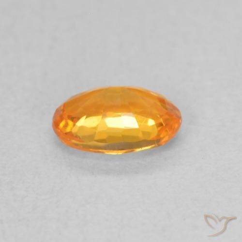 Zafiro Naranja claro natural de 0.55 ct, Ovalada, VVS-VS