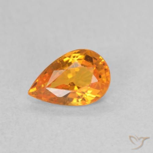0.52ct Natural Naranja claro Zafiro, En forma de pera, VVS-VS