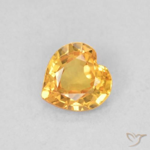 0.39ct Natural Medium Dark-Golden Zafiro, Corazón, VS