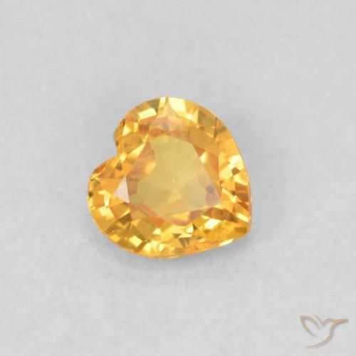 Zafiro Medium Dark-Golden natural de 0.39 ct, Corazón, VS